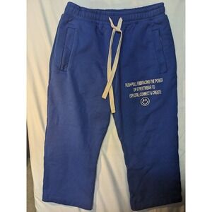 Push Pull Mens‎ Royal Blue Graphic Smiley Face Jogger Sweatpants XL